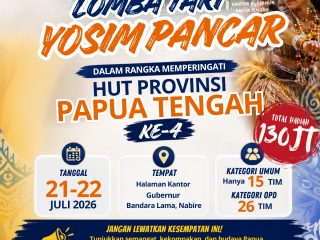 Ayo Ikut Lomba Yospan Sambut HUT Ke-4 Papua Tengah, Kesempatan Emas Total Hadiah Rp130 Juta