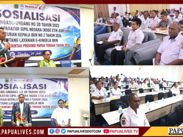 Gubernur Meki Nawipa: ASN Papua Tengah Wajib Ber-AKHLAK dan Melek Digital, BKN Targetkan E-Kinerja Penuh Akhir 2026