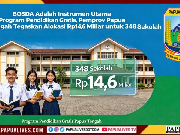 Gubernur Meki Nawipa Terbitkan BOSDA, Program Sekolah Gratis Resmi Berlaku di Papua Tengah