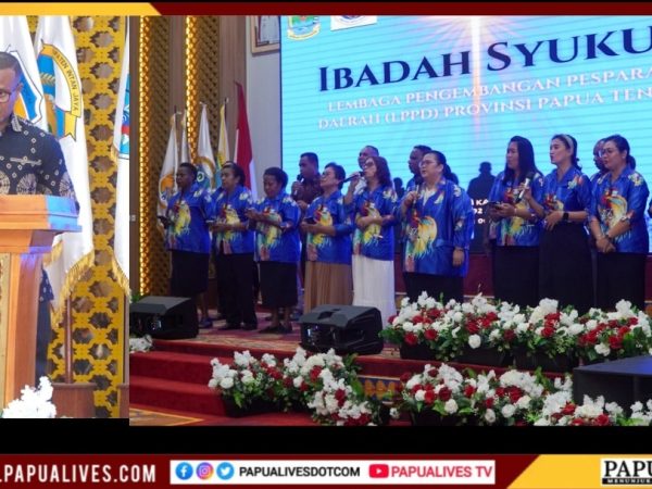 Usai Berlaga di Pesparawi Nasional XIV, Kontingen Papua Tengah Gelar Ibadah Syukur di Kantor Gubernur