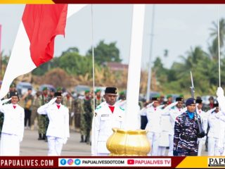 Upacara HUT ke-81 RI, Gubernur Meki Nawipa Luncurkan Subsidi Penerbangan Perintis