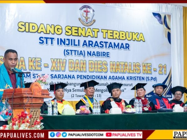 Wisuda XIV STTIA Nabire, Gubernur Meki Nawipa: Jadilah Terang dengan Integritas dan Hati Pelayan