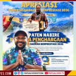 Raih Dua Penghargaan Tingkat Provinsi, Bupati Nabire Dapat Apresiasi dari Ketua Yayasan Embun Pagi Piyaiye